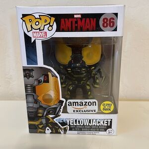Funko Pop! Marvel Ant-Man #86 Yellow Jacket GITD Amazon Exclusive Bobble-Head.